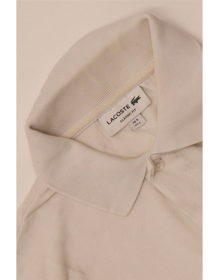 Мужская рубашка-поло классического кроя Lacoste, размер 5, большая белая