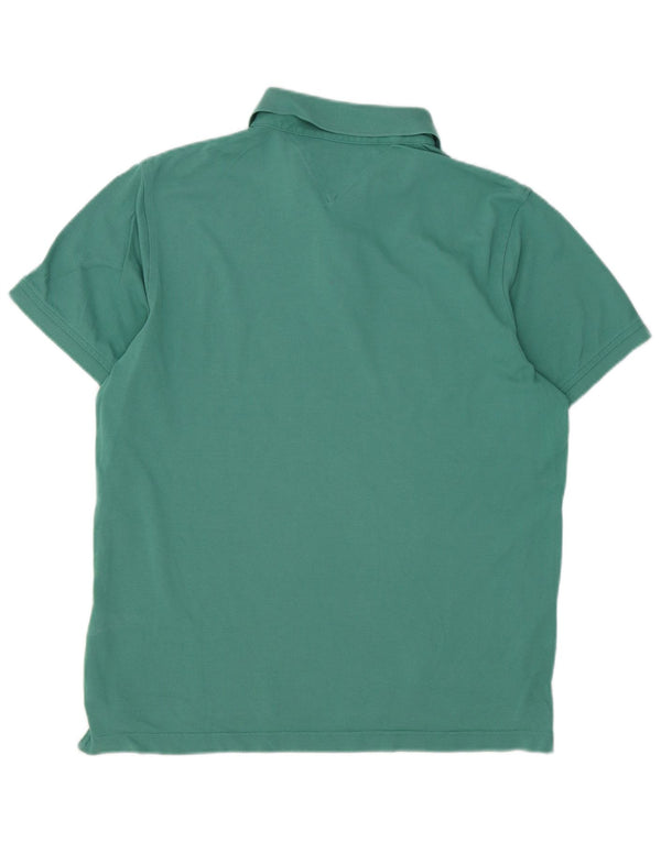 Мужская рубашка-поло приталенного кроя Tommy Hilfiger XL, зеленый хлопок