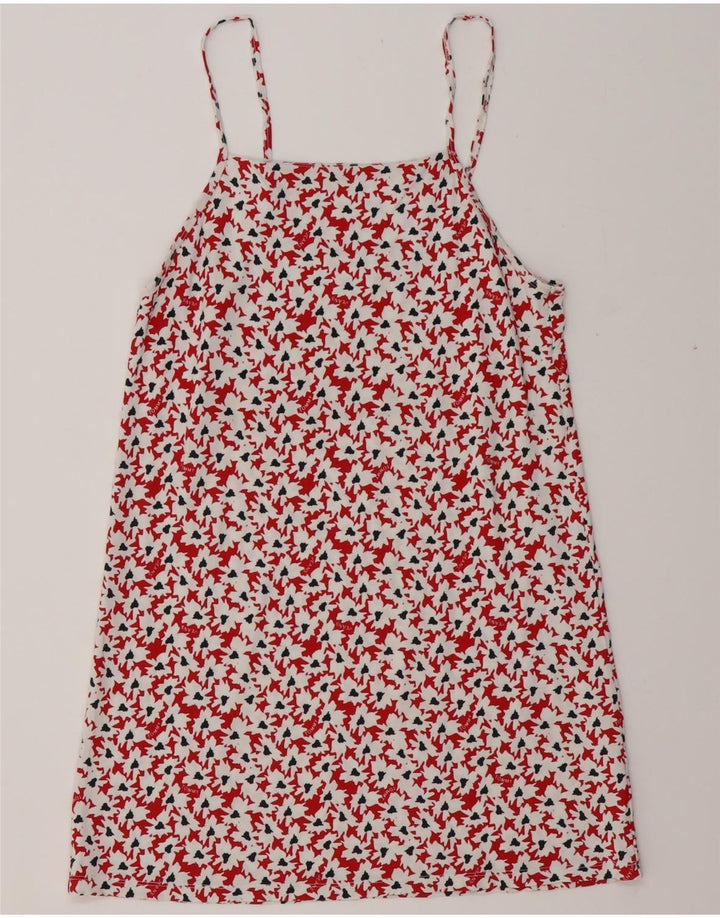 TOMMY HILFIGER Женская блузка с абстрактным узором UK 12 Средний красный