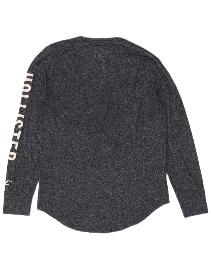 Мужской топ Hollister с длинным рукавом и рисунком, средний темно-синий, в крапинку, хлопок