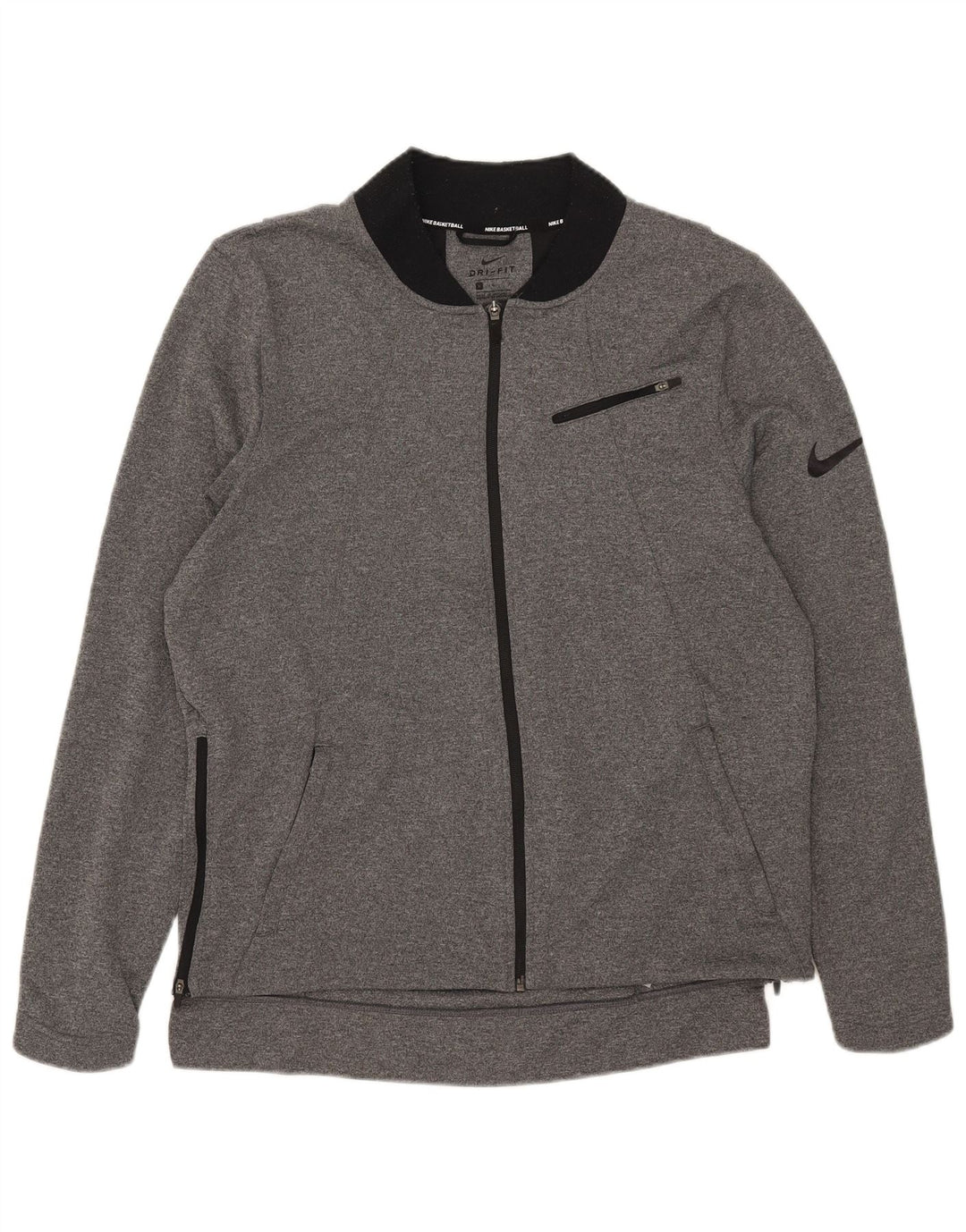 Мужская спортивная куртка Nike Dri Fit, большая серая куртка из полиэстера