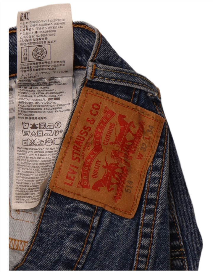 Мужские прямые джинсы Levi's 514 W32 L34 синие, хлопок