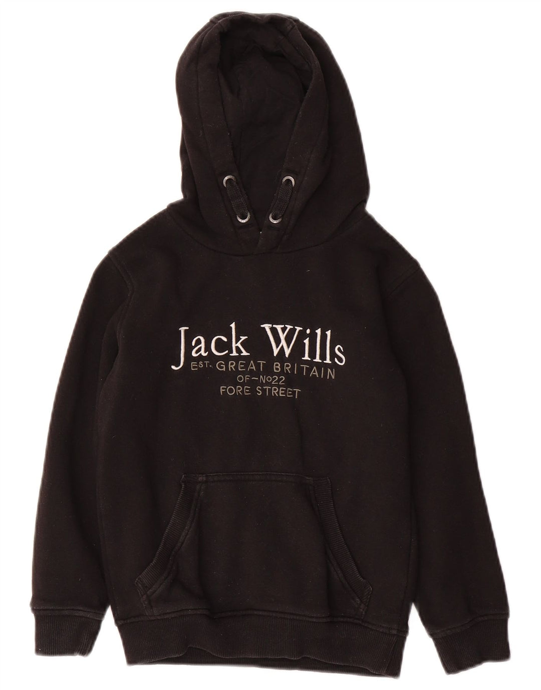 JACK WILLS Джемпер с капюшоном и рисунком для мальчиков, 7-8 лет, черный, хлопок