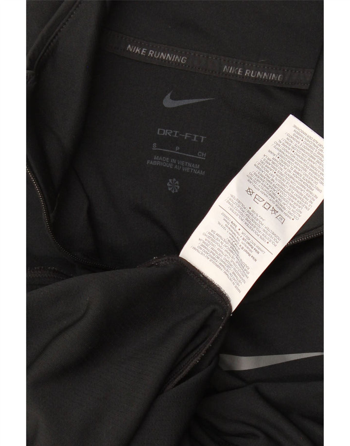 Женский спортивный костюм-пуловер с воротником на молнии Nike Dri Fit UK 10, маленький черный