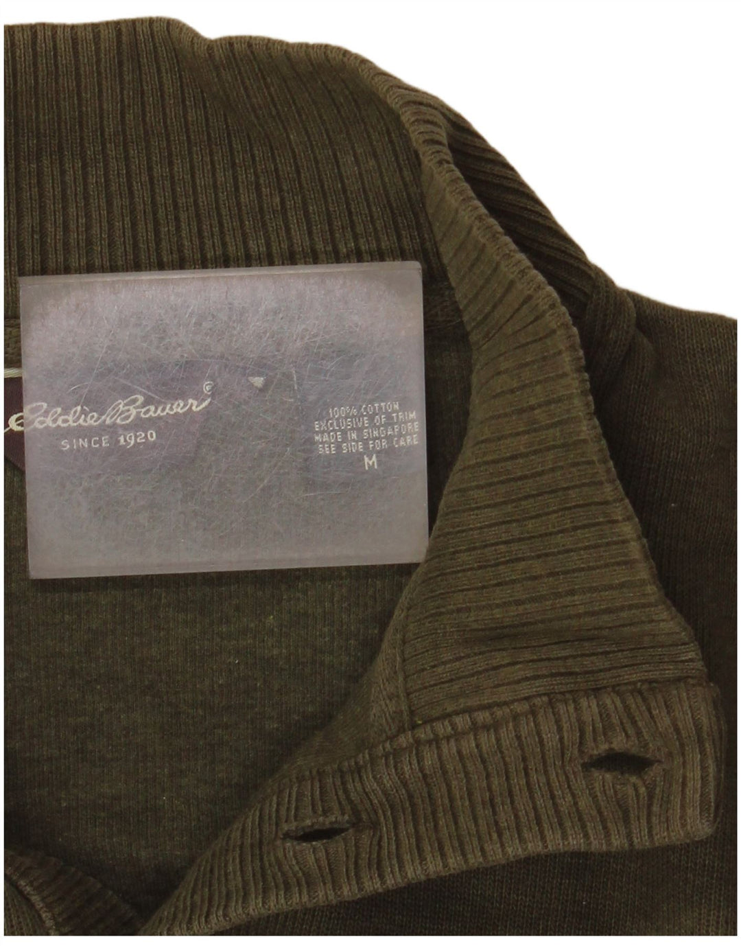 EDDIE BAUER Мужской джемпер с воротником на пуговицах, свитер среднего цвета, хаки, хлопок