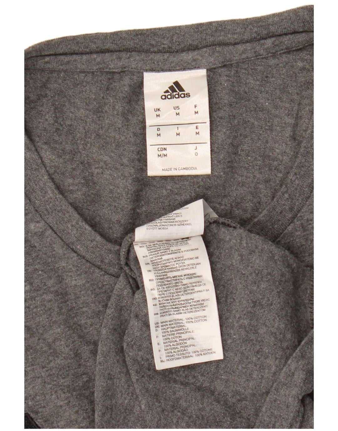 Мужская футболка Adidas Top среднего серого цвета из хлопка