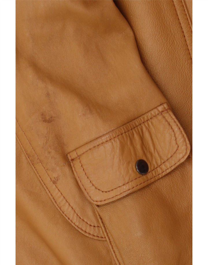 Мужская кожаная куртка свободного покроя Pointers UK 38, кожа среднего коричневого цвета