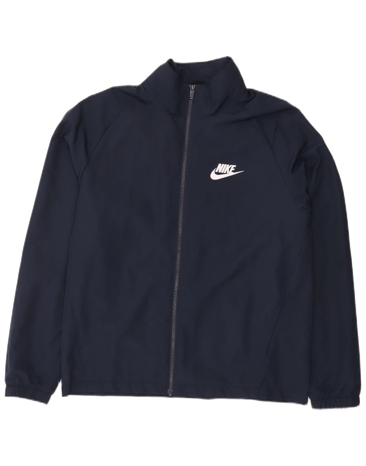 Мужская спортивная куртка Nike, большая темно-синяя спортивная куртка из полиэстера
