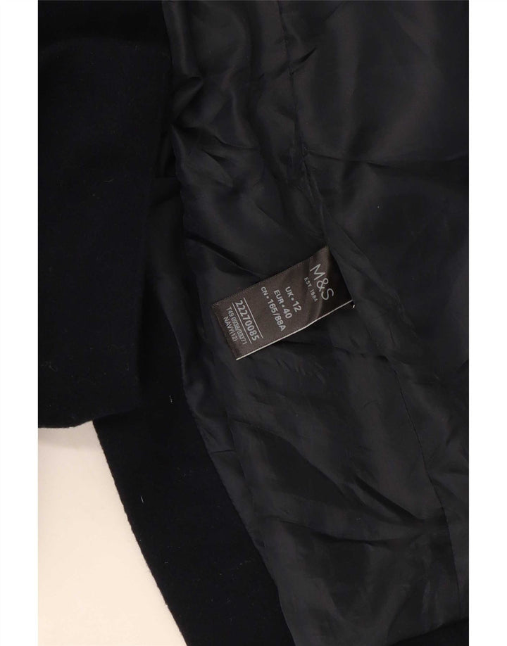 Женское пальто Zara UK 12, темно-синий, средний размер, шерсть