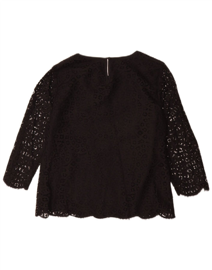 Женская блузка с рукавом 3/4 J. CREW, США 8, средний черный цветочный хлопок