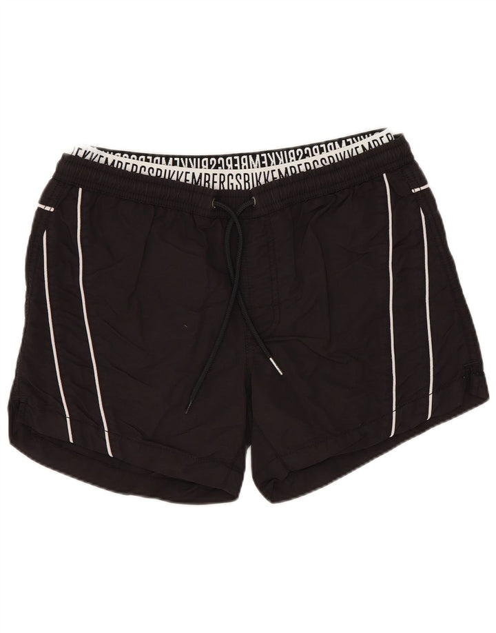 BIKKEMBERGS Мужские шорты для плавания, средние черные из полиамида