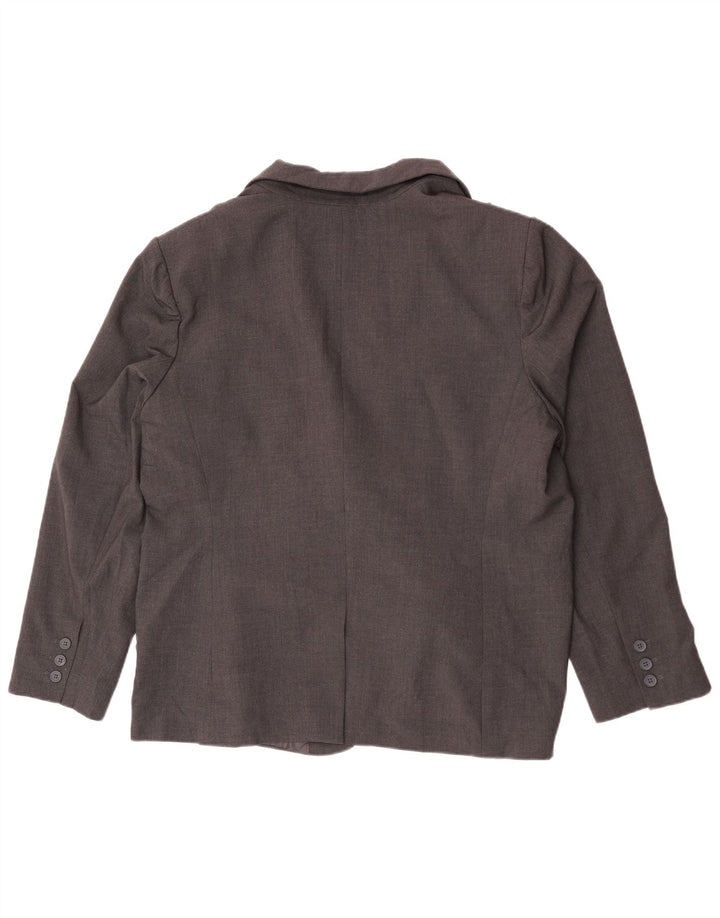 Женский пиджак на 1 пуговице Calvin Klein UK 20 2XL, серый полиэстер