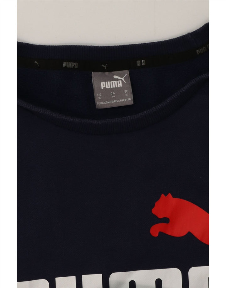 Мужской свитшот с рисунком Puma XL темно-синий
