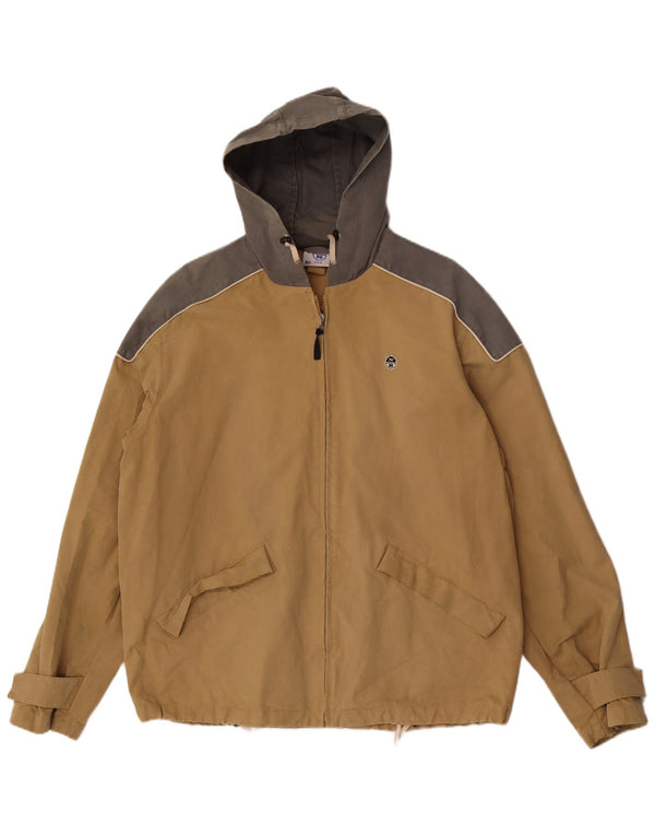 Мужская ветровка North Sails с капюшоном UK 42 XL Коричневая с цветными блоками
