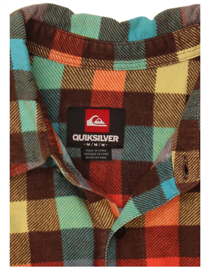 Мужская фланелевая рубашка Quiksilver в разноцветную клетку среднего размера