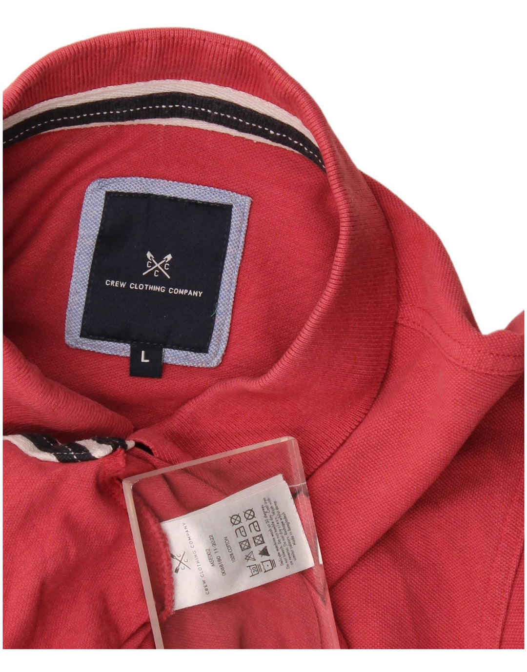 Crew Clothing Мужская рубашка-поло большого красного цвета из хлопка