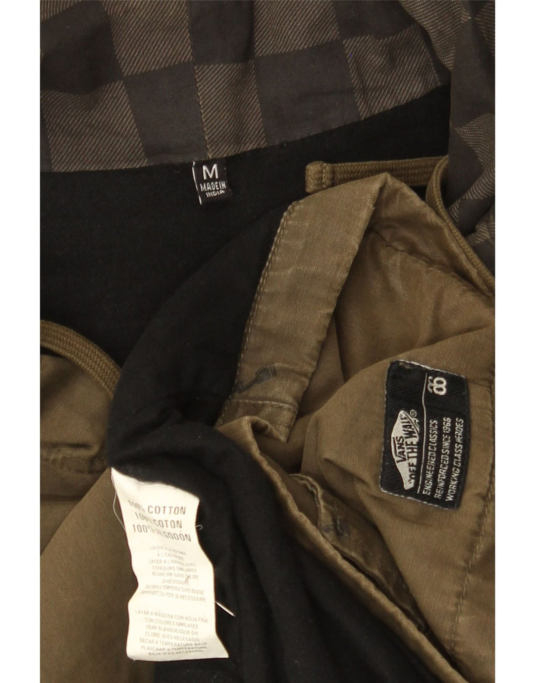 Мужская куртка Vans Utility с капюшоном UK 38 Средний Хаки Геометрический принт