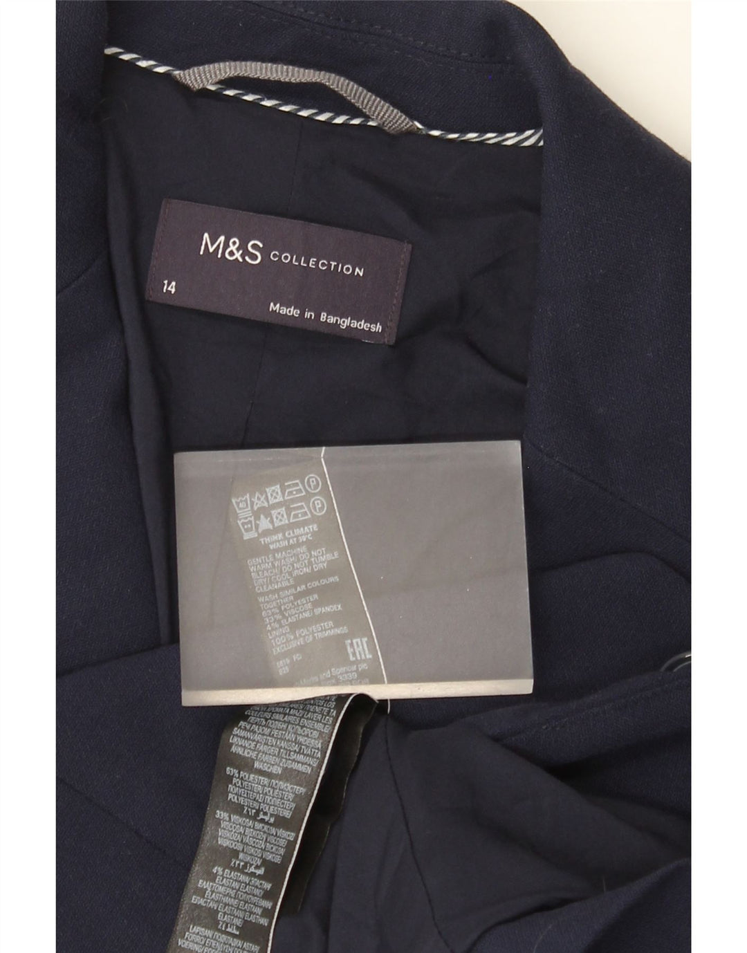 Женский пиджак на двух пуговицах Marks & Spencer UK 14, средний темно-синий
