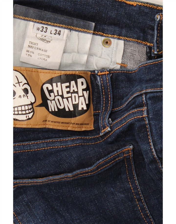 CHEAP MONDAY Женские джинсы скинни W33 L28 Темно-синий хлопок