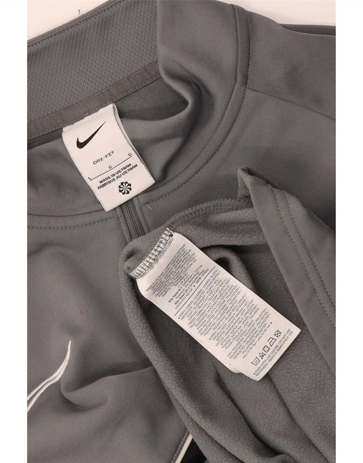 Мужской пуловер с воротником на молнии Nike Dri Fit, большой серый цветной блок