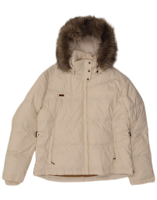 Женская стеганая куртка COLUMBIA с капюшоном UK 18 XL, белый полиэстер