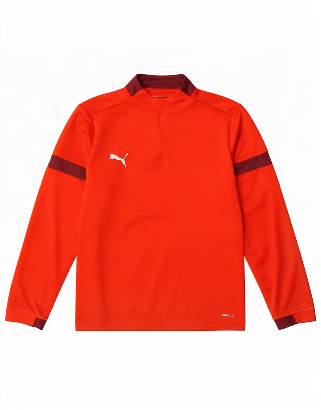 Пуловер с воротником на молнии для мальчиков Puma, спортивный костюм, топ 11–12 лет, красный с цветными блоками