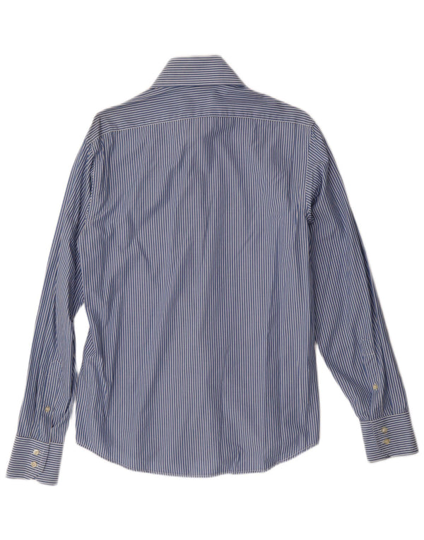 BENETTON Мужская рубашка из хлопка в синюю полоску среднего размера