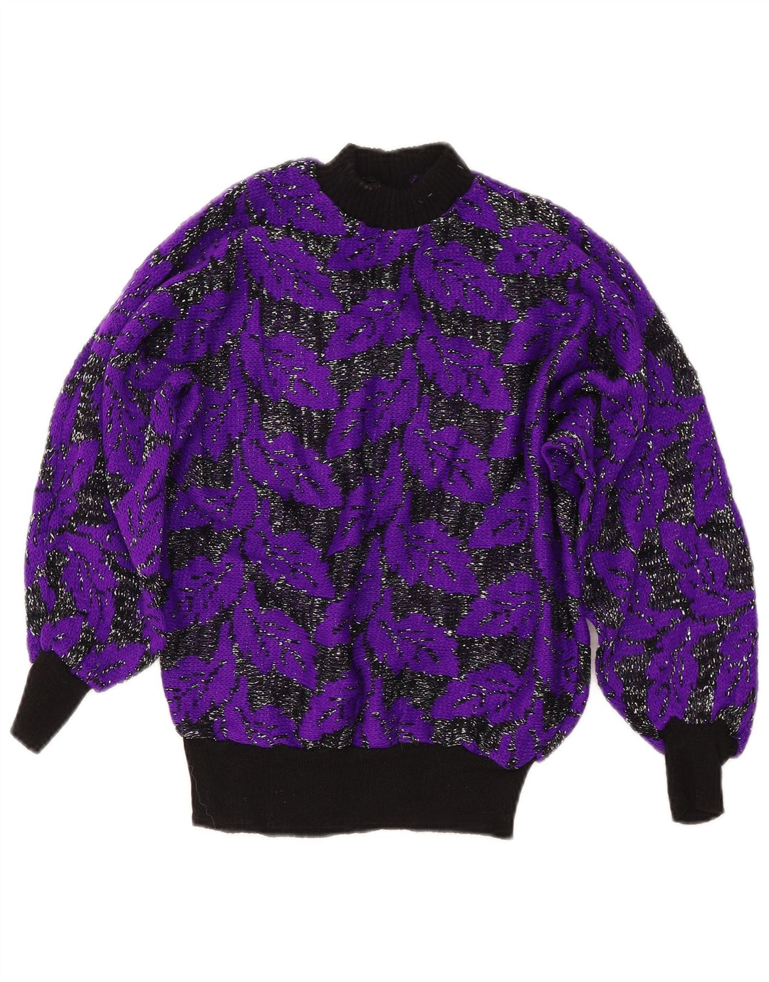 ВИНТАЖНЫЙ женский джемпер с высоким воротником, Великобритания, 8 маленьких фиолетовых цветных блоков