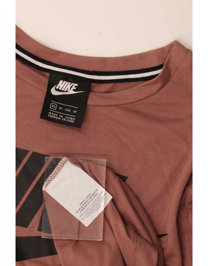 Женская футболка с графическим рисунком Nike Top UK 6 XS, коричневый полиэстер