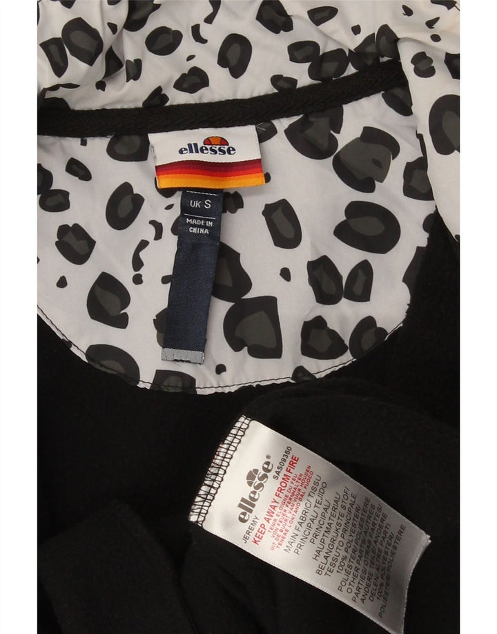 Мужская флисовая куртка Ellesse UK 36, маленькая черная, полиэстер с животным принтом
