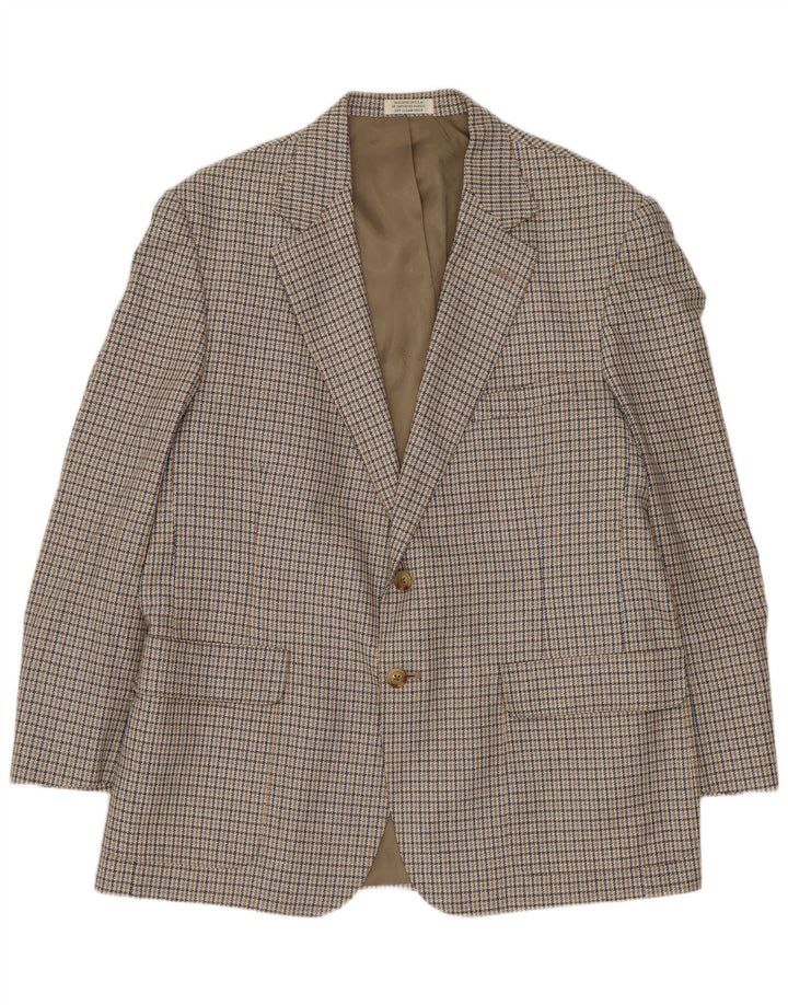 Мужской пиджак Orvis с 2 пуговицами UK 44 2XL Бежевый с узором "гусиные лапки"