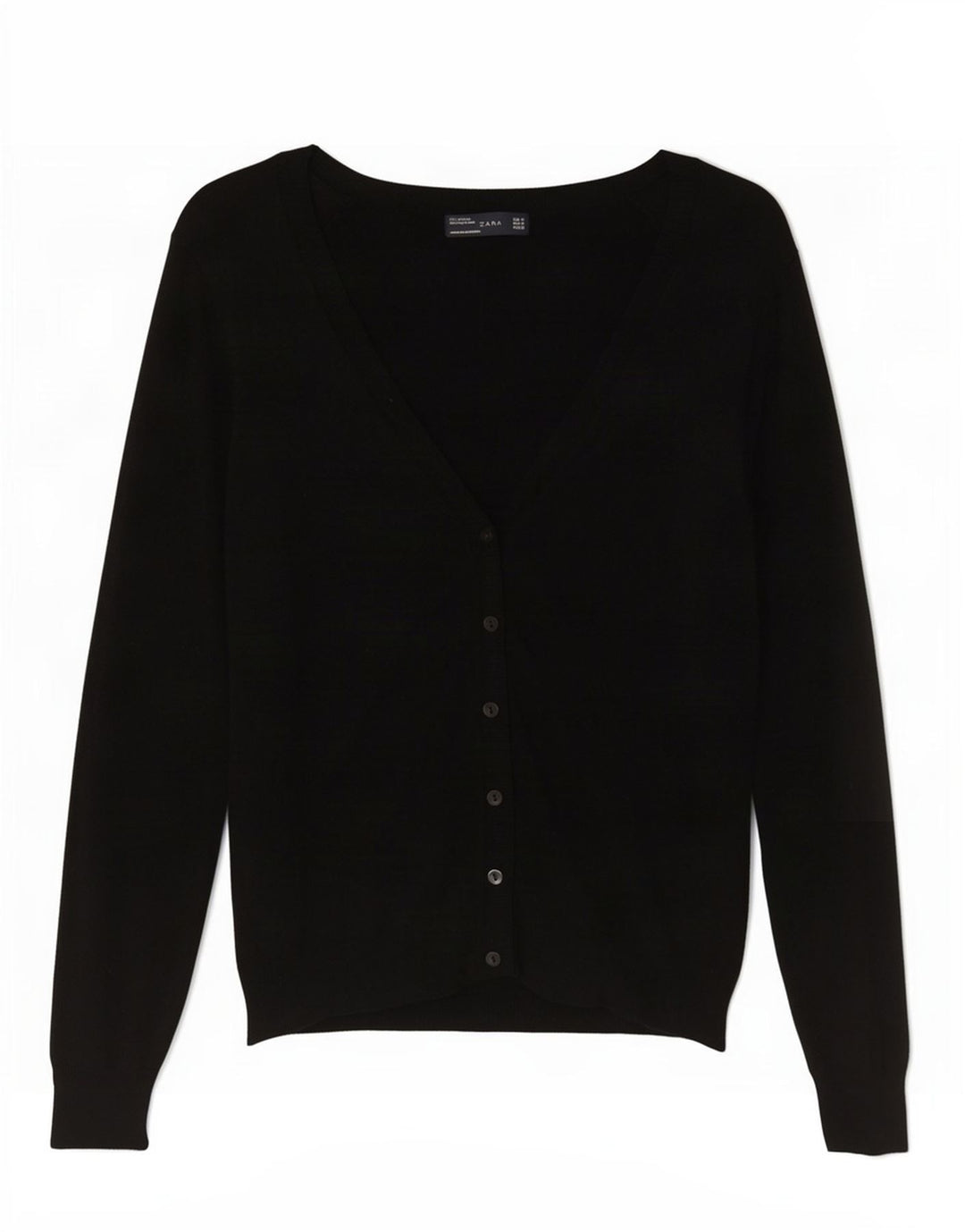 Женский кардиган Zara UK 12, средний черный вискоза