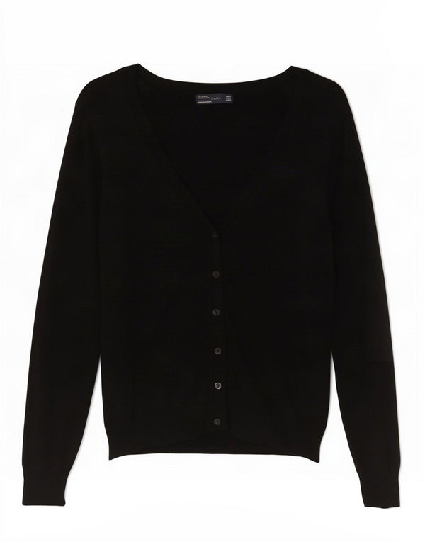 Женский кардиган Zara UK 12, средний черный вискоза