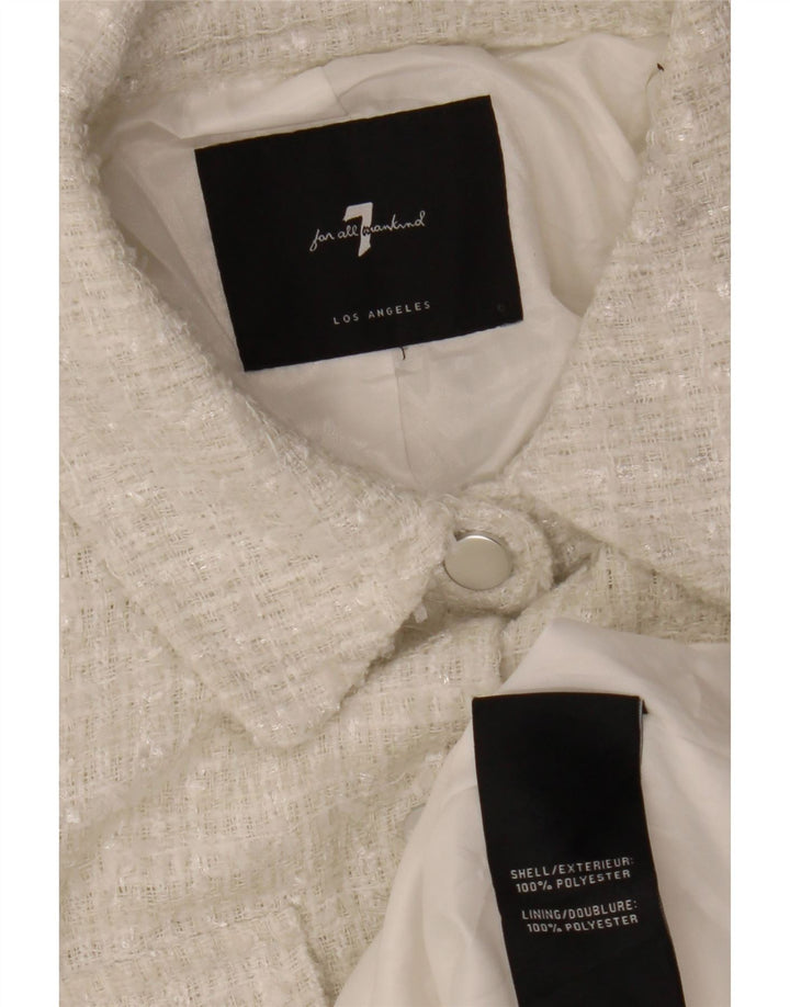 Женский бомбер 7 FOR ALL MANKIND UK 12, средний белый полиэстер