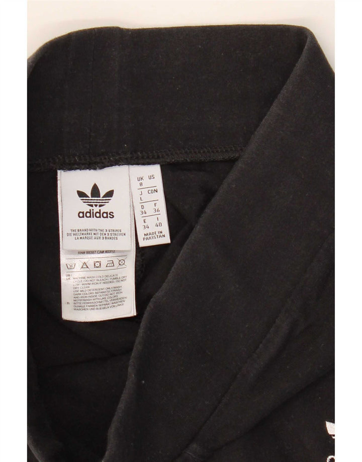 Женские леггинсы Adidas UK 8, маленькие черные хлопковые