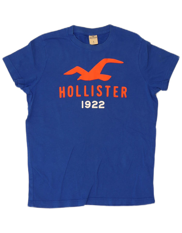 Hollister Mens Graphic T-Shirt Top Small Blue Cotton
