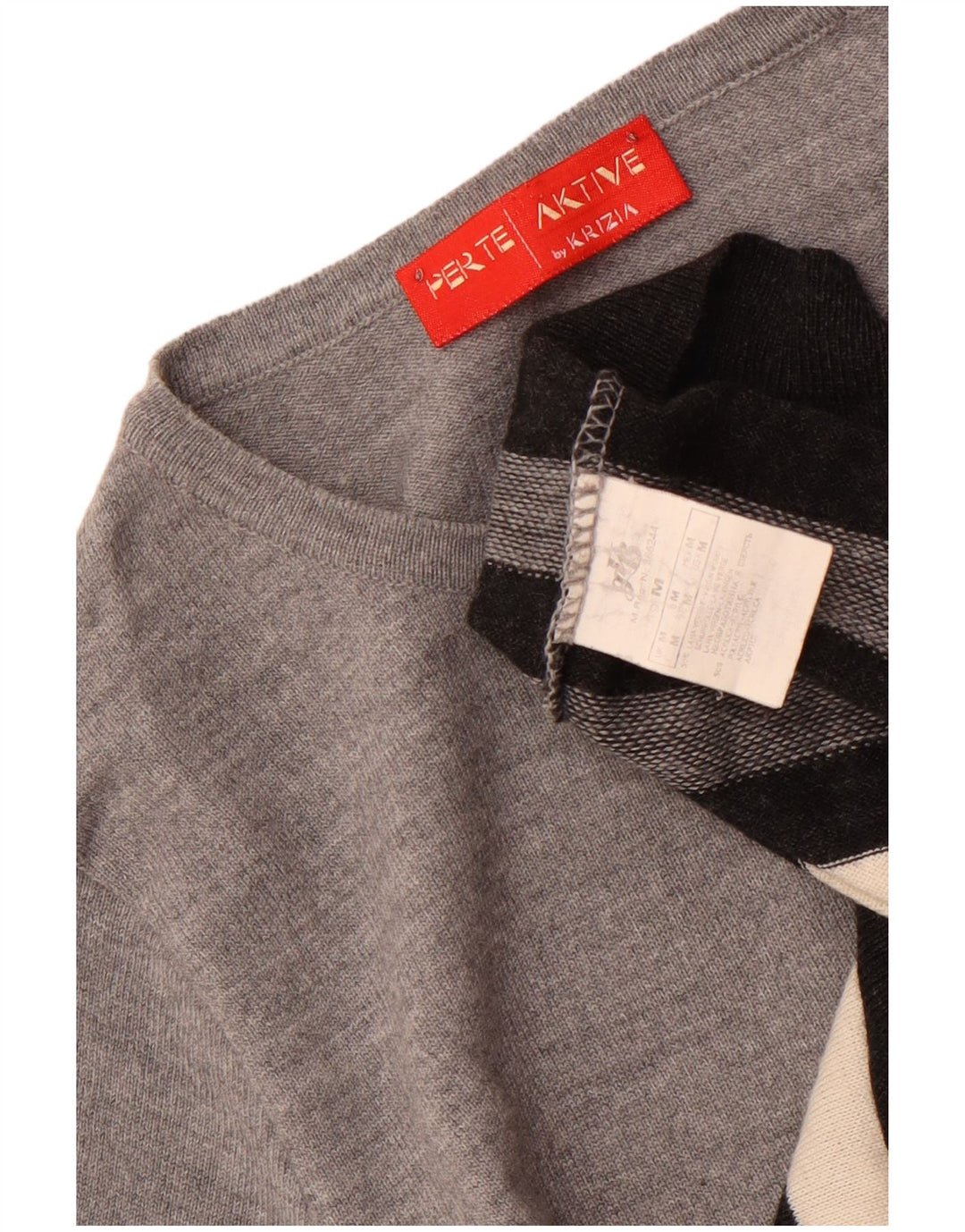 Женский джемпер с вырезом «лодочка» Perte by Krizia UK 14, средний серый в полоску