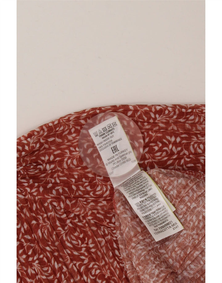Женская блузка с длинным рукавом MARKS & SPENCER UK 12, средний красный с цветочным принтом