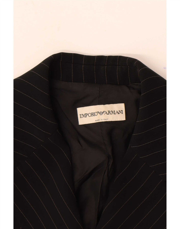Женский пиджак Emporio Armani на 1 пуговице, Великобритания, 8, маленький черный в тонкую полоску