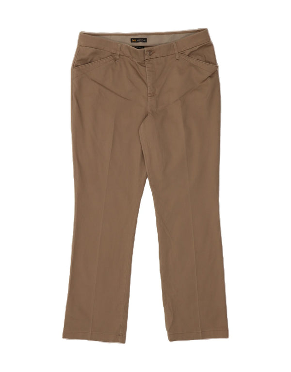 LEE Womens Mid Rise Regular Fit Casual Trousers US 16 2XL W37 L31 Beige