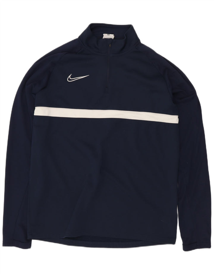 Мужской пуловер-спортивный костюм Nike Dri Fit, средний темно-синий с цветными блоками