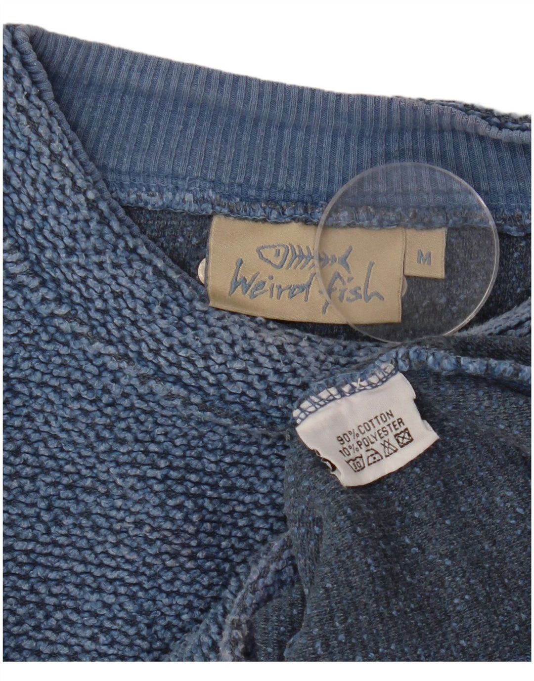 Женский свитер WEIRD FISH, джемпер UK 14, средний синий хлопок