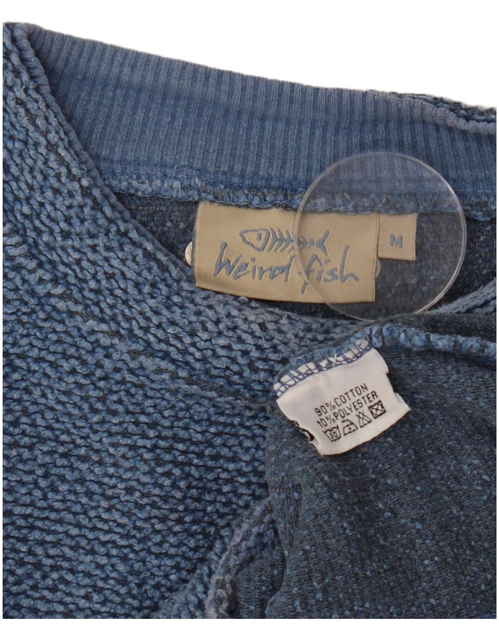 Женский свитер WEIRD FISH, джемпер UK 14, средний синий хлопок