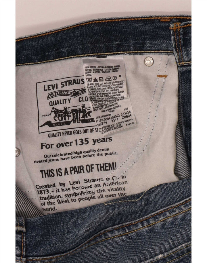 Мужские джинсы Levi's 511 Slim W33 L30 синие, хлопок