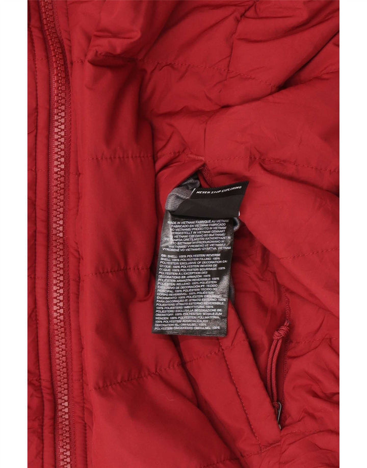 Женская двусторонняя стеганая куртка The North Face UK10, маленький бордовый цвет