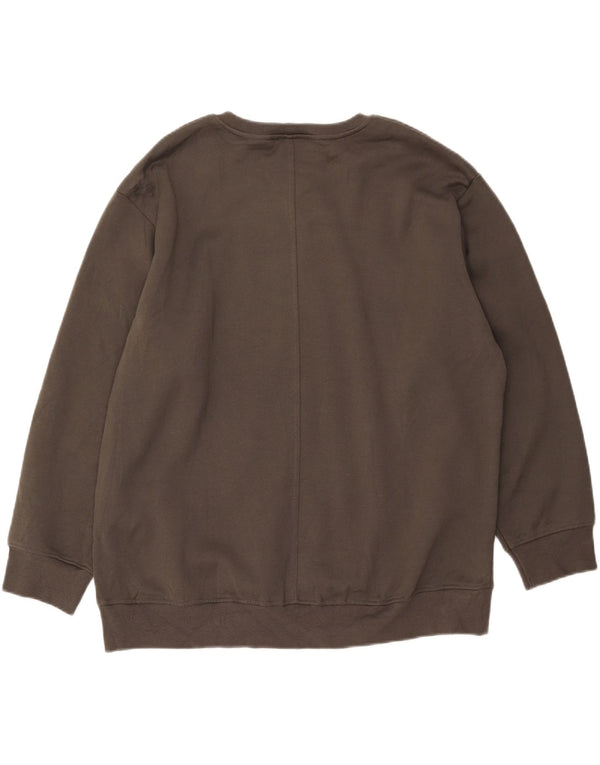 Женский джемпер оверсайз с рисунком Zara UK 18 XL, хлопок цвета хаки