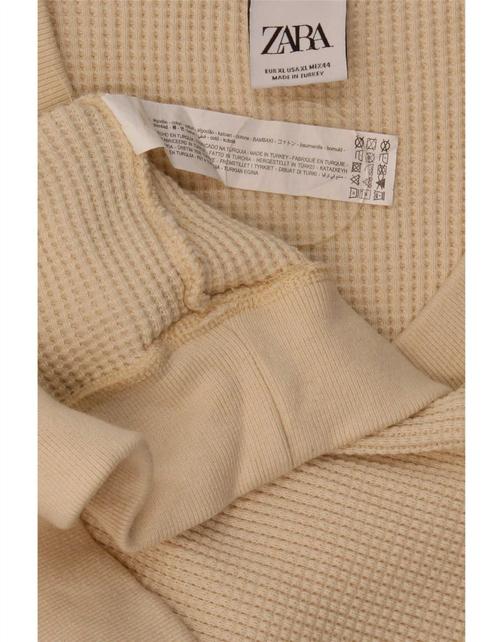 Мужская майка Zara XL, бежевый хлопок