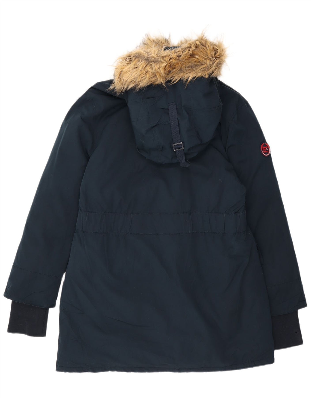 Женское стеганое пальто с капюшоном Superdry UK 16, большой темно-синий полиэстер