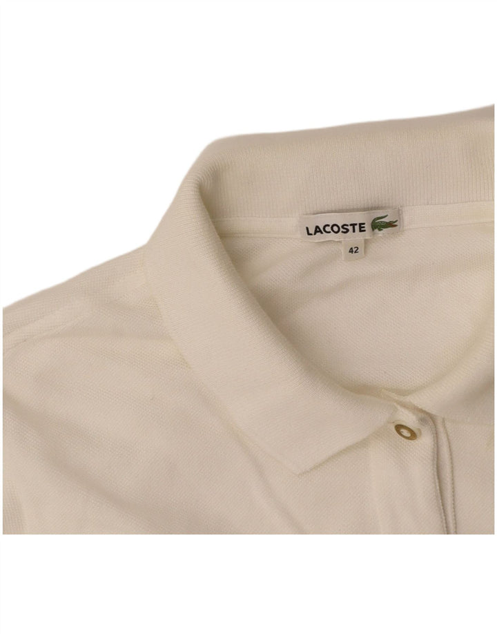 Рубашка поло женская LACOSTE, размер 42, большая, белая