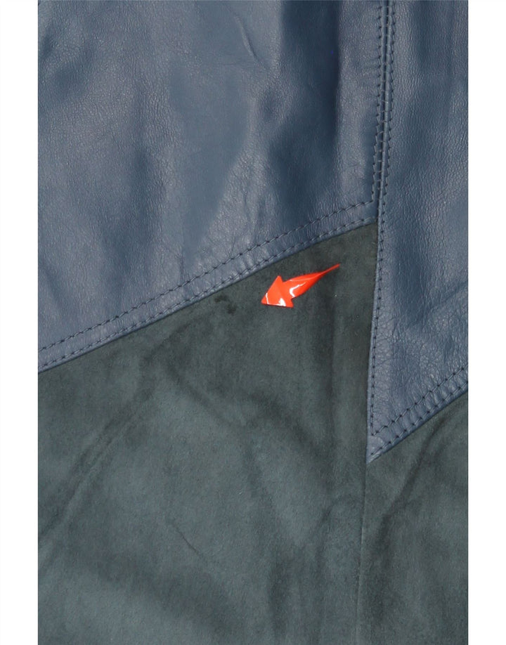 Юбка женская кожаная VINTAGE W30, средний синий